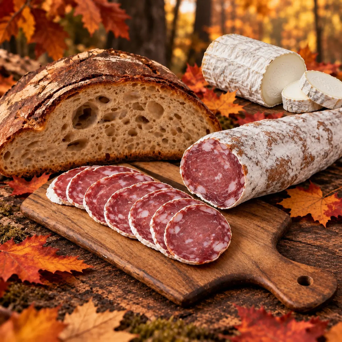Saucisson sec artisanal au fromage de chèvre – pur porc Ôsaucissons