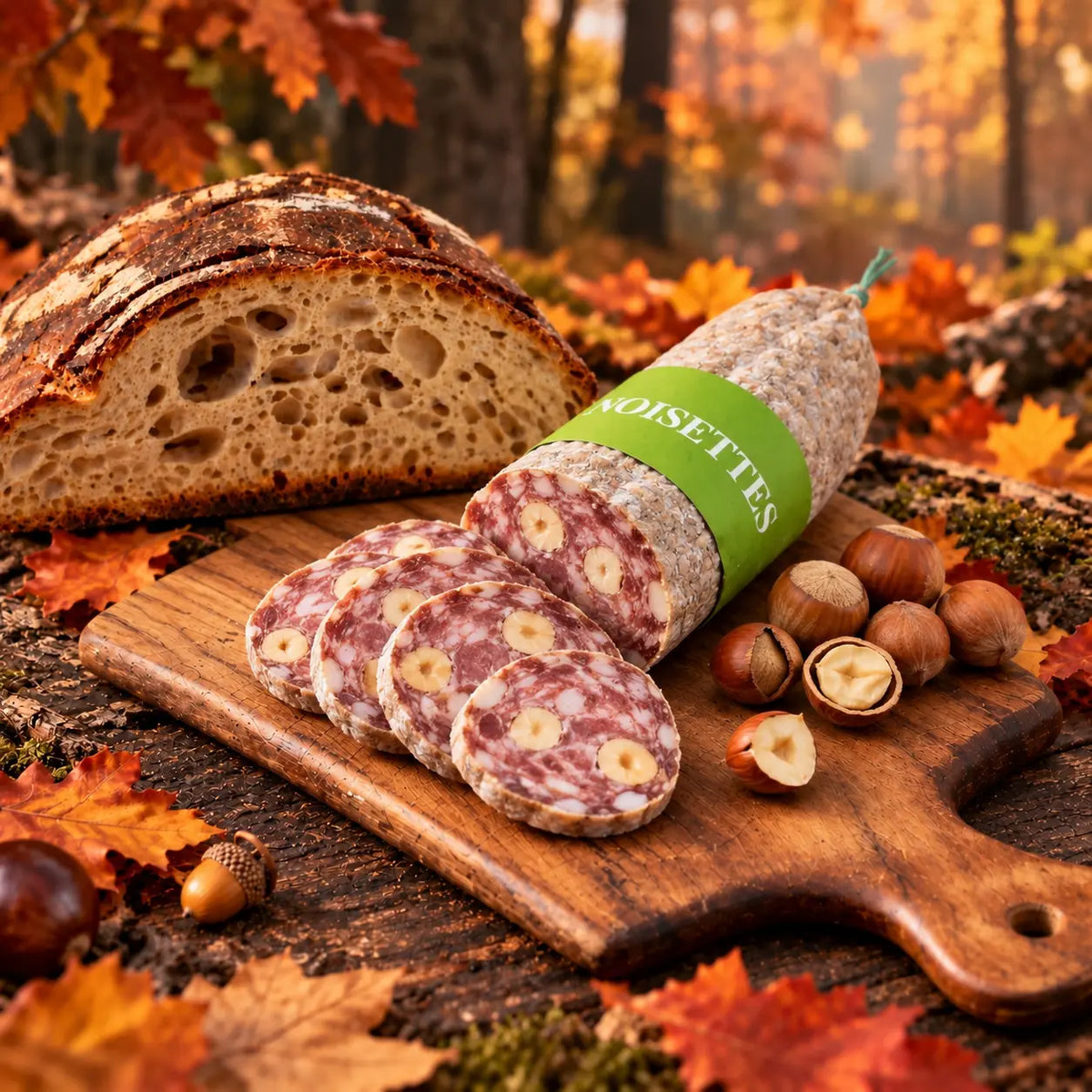 Saucisson artisanal noisette croquante Ôsaucissons