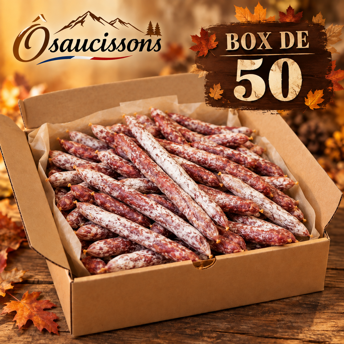 50 bûchettes de ton choix Ôsaucissons