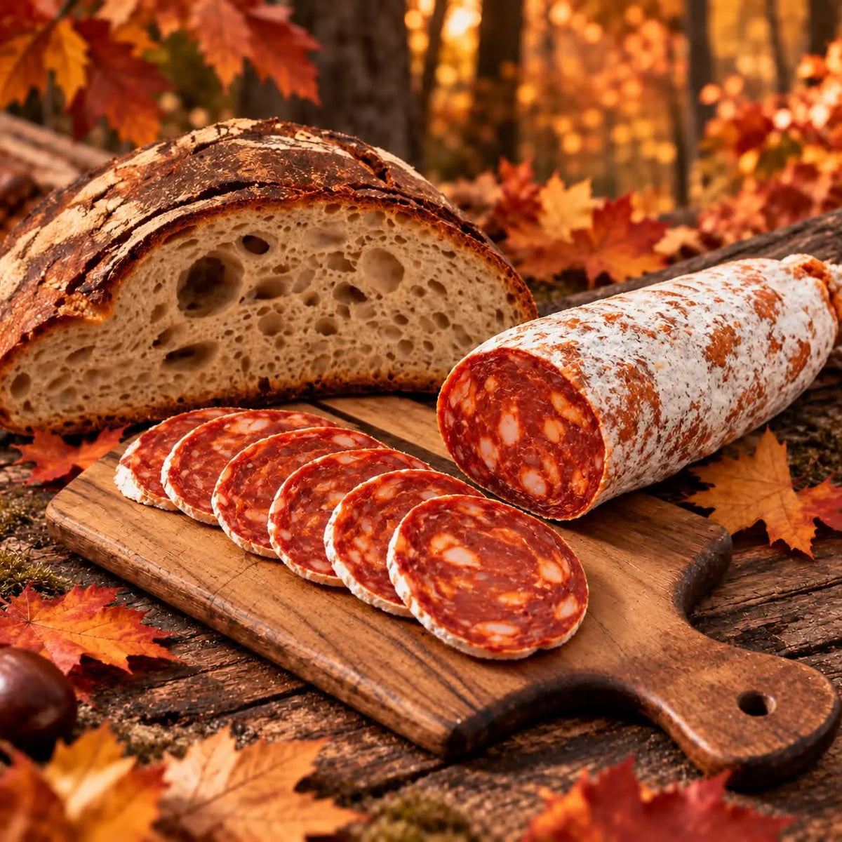Saucisson chorizo 180 g tranché et pain de campagne – Ôsaucissons