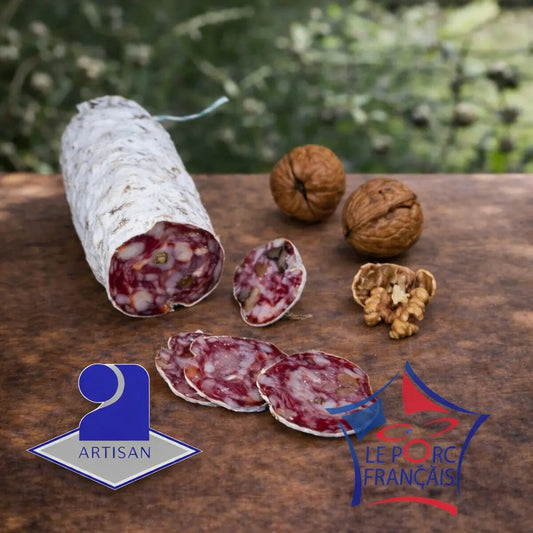 Saucisson sec artisanal tranché aux noix - Ôsaucissons