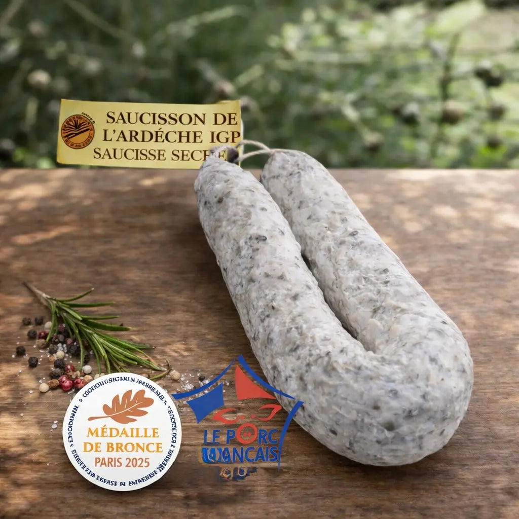 Saucisson artisanal francais seche naturellement avec sa fleur blanche naturelle - Osaucissons