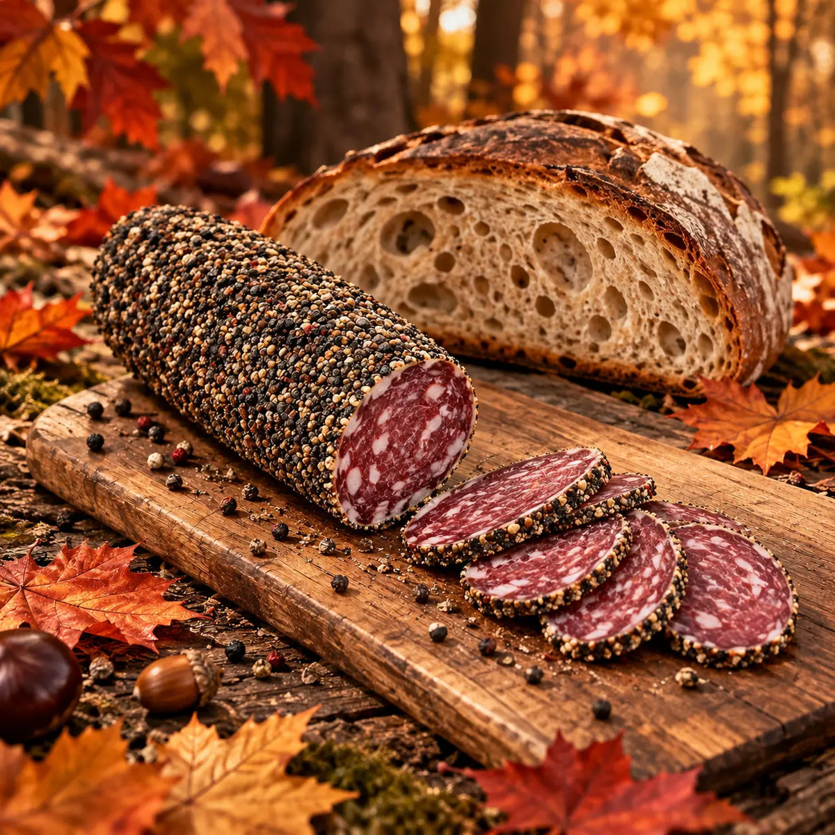 Saucisson Artisanal Enrobé au Poivre Ôsaucissons