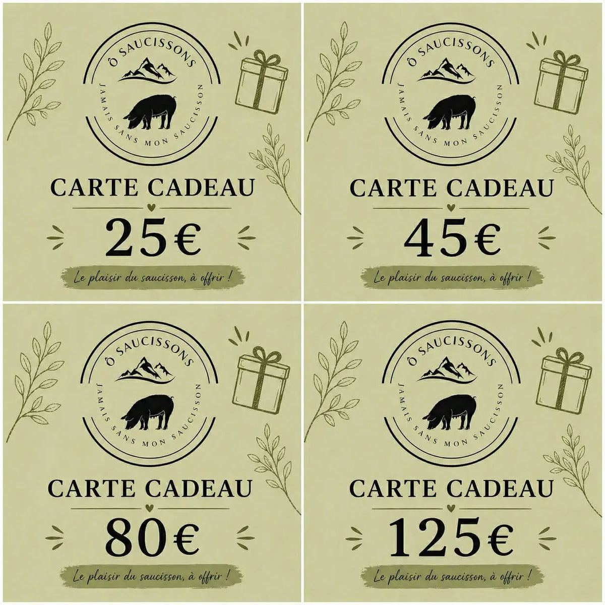 Carte cadeau Ôsaucissons