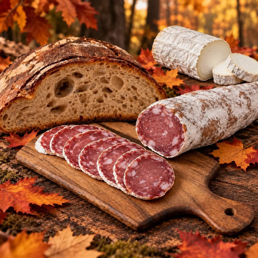 Saucisson au fromage de chèvre 180 g tranché et bûche de chèvre – Ôsaucissons